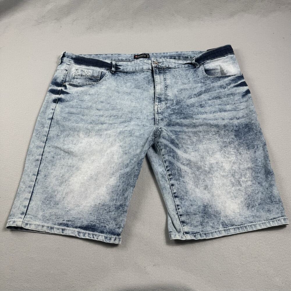 Southpole Mens Denim Shorts SZ 50 Light Acid Wash Stretch Hip-Hop Streetwear Y2K - Picture 7 of 14